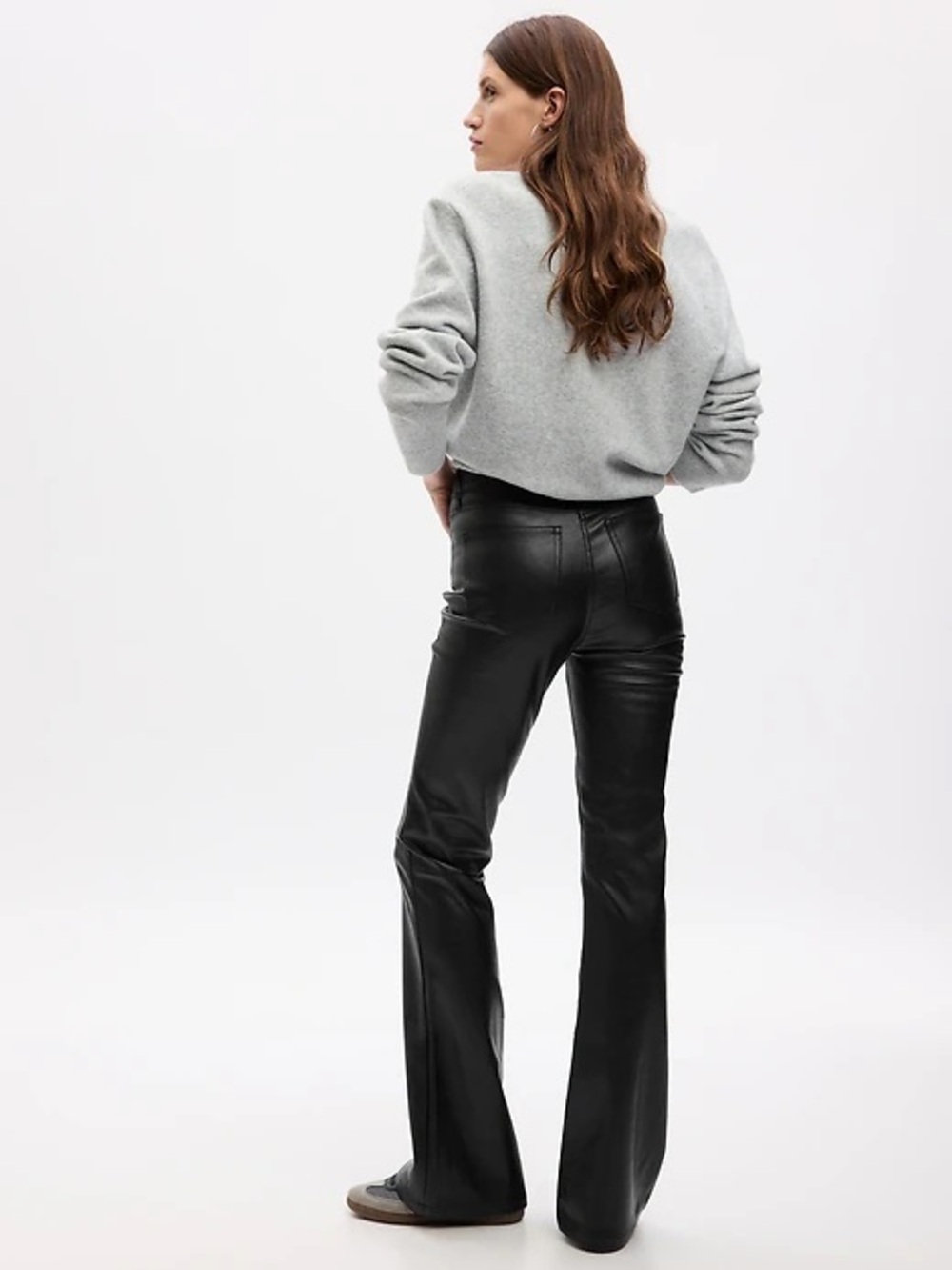 GAP High Rise Vegan Leather '70s Flare Pant, Size 2 - Picture 2 of 6